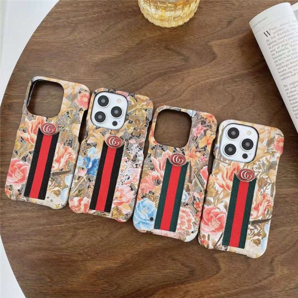 gucci スマホケース iphone16/16pro グッチ 花 柄 iphone ケース 人気 