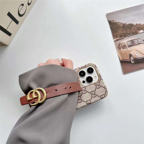 gucci スマホケース iphone16 ベルト付き iphone15pro/14plus ケース おしゃれ メンズ グッチ風 iphone13/13pro ケース 高級 iphone12/11 ケース ペア 大人 - 画像 (4)