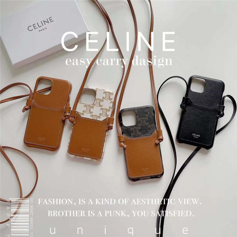 セリーヌ iphone15 ケース ショルダー 人気 celine スマホケース  