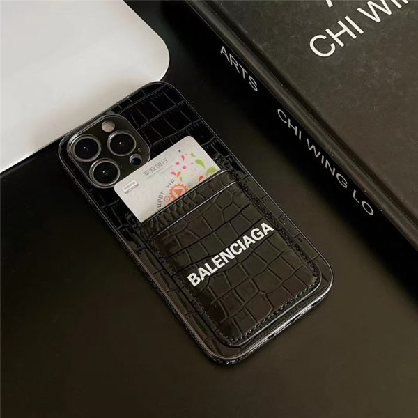 バレンシアガ iphone16proケース balenciaga風 スマホケース iphone15 ケース カード 収納 ブランド アイフォンケース iphone12/13ケース ストリート かっこいい - 画像 (2)