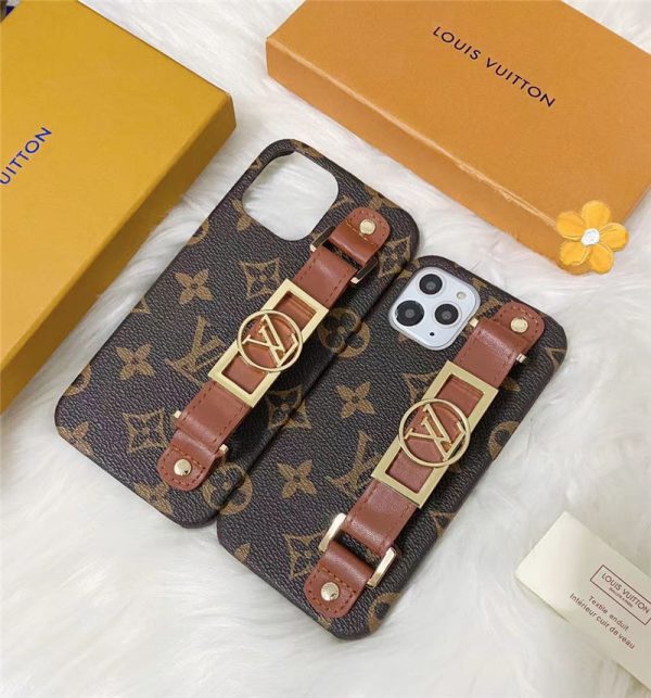 ヴィトン ドー フィーヌ iphone16proケース バンド付き iphone15ケース ハイブランド ルイ ヴィトン風 iphone14/13/12ケース iphone ケース 大人 可愛い ブランド - 画像 (5)