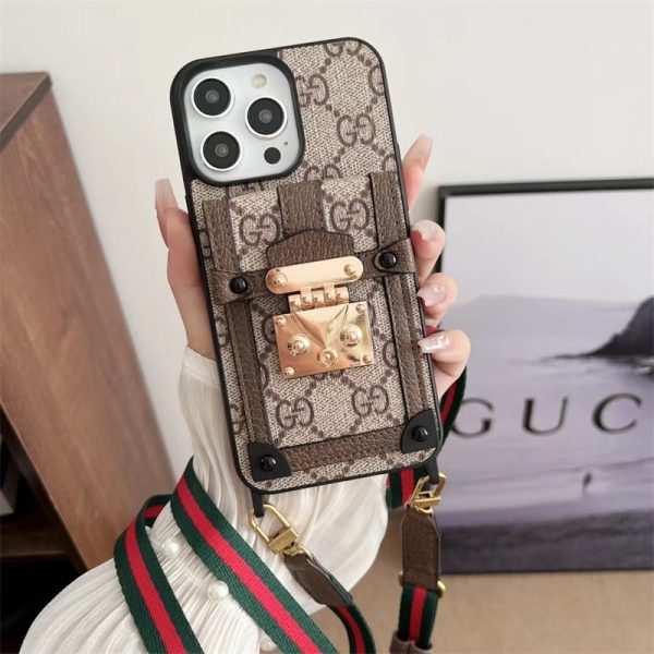 iphone ケース gucci iphoneケース 斜めがけ ブランド iphone16/16proケースショルダー ブランド グッチアイフォン15/14proケース iphone13/12 ケース カード 収納  - 画像 (5)