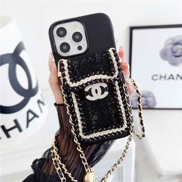 シャネル iphone 16ケース ショルダー chanel ツイード スマホケース15/15plus スマホショルダー かわいい iphoneケース斜めがけ ハイブランド iphone14/13/12ケース人気女子 背面収納 - 画像 (4)
