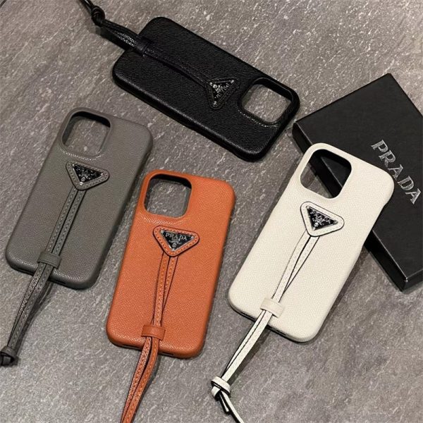 iphone16/16pro ケース prada iphone15/14 ケース プラダ 風 iphone13/12pro ケース レザー ブランド スマホケース ベルト付き iphone ケース メンズ 人気 おしゃれ - 画像 (6)