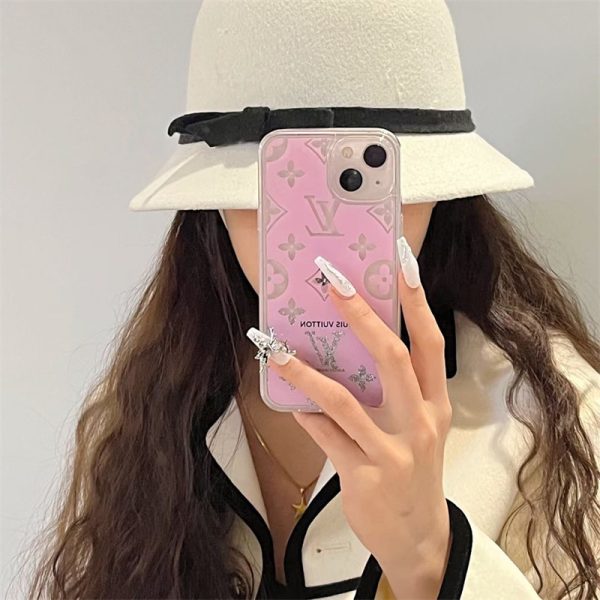ルイ ヴィトン iphone16pro ケース キラキラ iphone16/15plus ケース ブランド レディース iphone14/14pro ケース グリッター iphone 13/12ケース ピンク スマホケース カップル かわいい - 画像 (4)