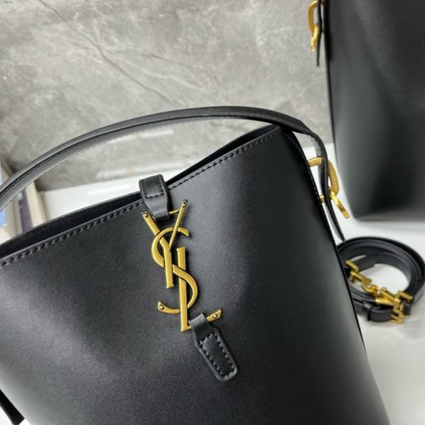 サン ローラン バッグ コピー ショルダー バッグ ysl バケツ バッグ ハイ ブランド レディース バッグ ブランド 鞄 SAINT LAURENT 2way ハンドバッグ 黒 女性 30代 40代 - 画像 (4)