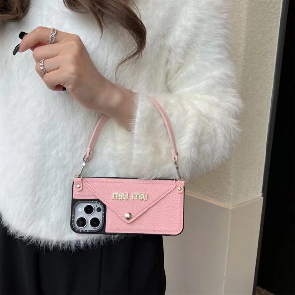 スマホケース miumiu コピー ミュウ ミュウ iphone16/15pro max ケース iphone14/13 ケース ストラップ ブランド iphoneケース 可愛い iphone12/11 ケース ピンク ブランド レディース - 画像 (3)