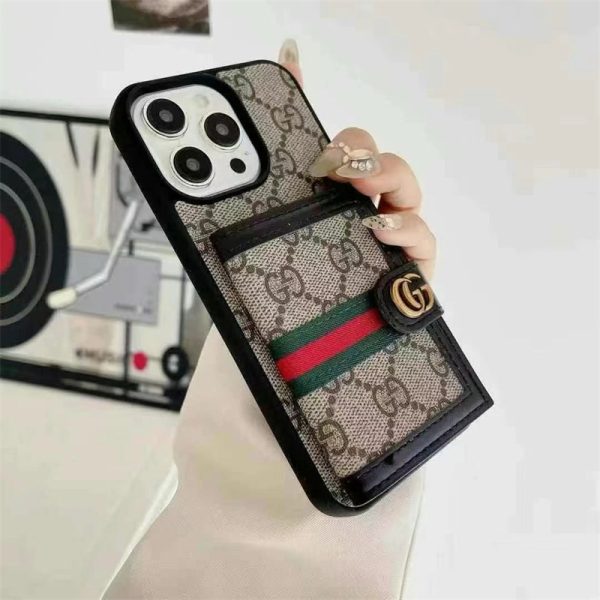 ハイ ブランド iphone ケース gucci iphone16/16pro ケース カード 収納 スマホケース グッチ iphone15/15promax ケース カード ケース 付き iphone14/13 ケース ブランド おしゃれ - 画像 (3)