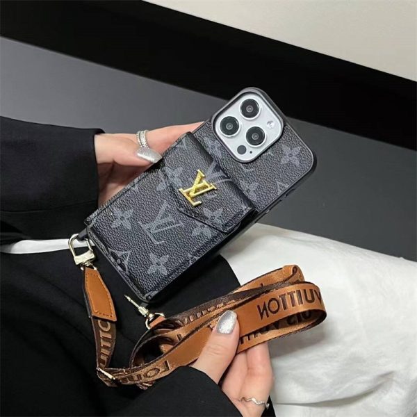 ルイ ヴィトン iphone16/16pro ケース ショルダー スマホ ショルダー ブランド メンズ グッチ 携帯ケース カード 収納 iphone16promax ケース ハイ ブランド iphone15/14/13 ケース 斜 めがけ 肩掛け - 画像 (2)