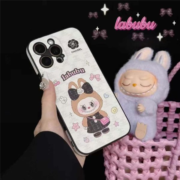 キャラクター iphone ケース ポップ マート シャネル iphone17/16/16pro ケース 可愛い ブランド labubu iphone15プロ/14 ケース ストラップ付き - 画像 (4)
