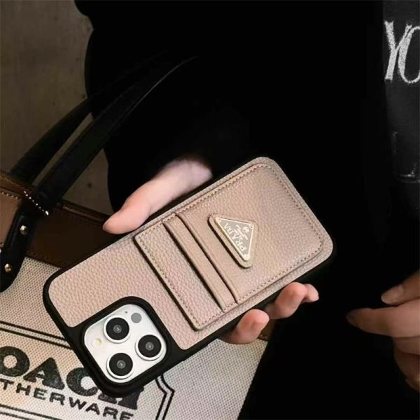 prada iphone17 ケース iphone17air/17pro ケース カード 収納 ハイ ブランド iphone16e ケース ブランド アイフォン16/16pro ケース レザー ブランド プラダ 風 スマホケース - 画像 (5)