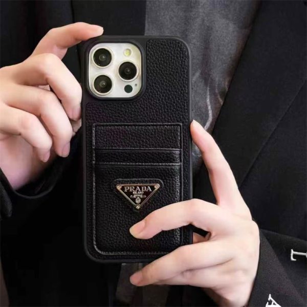 prada iphone17 ケース iphone17air/17pro ケース カード 収納 ハイ ブランド iphone16e ケース ブランド アイフォン16/16pro ケース レザー ブランド プラダ 風 スマホケース - 画像 (6)