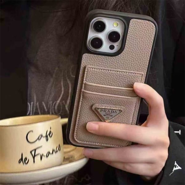 prada iphone17 ケース iphone17air/17pro ケース カード 収納 ハイ ブランド iphone16e ケース ブランド アイフォン16/16pro ケース レザー ブランド プラダ 風 スマホケース - 画像 (4)