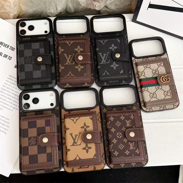 gucci iphone17air/17proケース iphone17/16 ケース カード 収納 ハイ ブランド ヴィトン 風 iphone17promax ケース スマホケース ブランド レザー iphone15/15plus ケース ポケット 付き - 画像 (9)