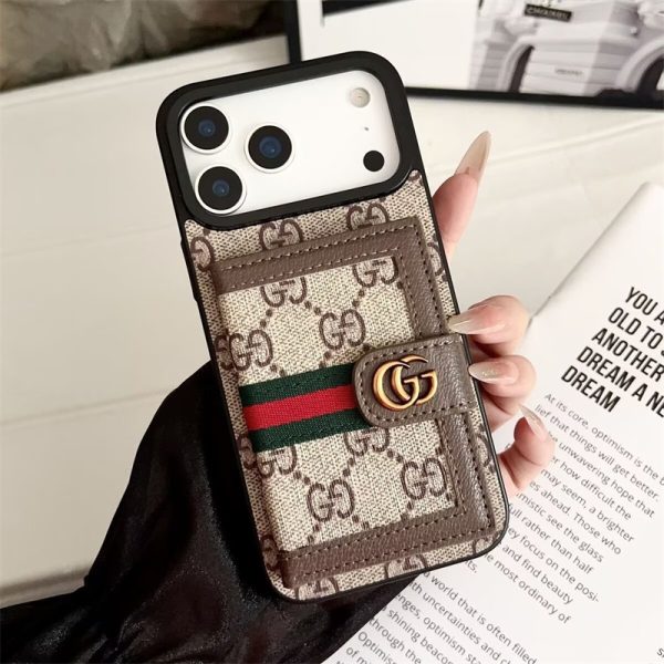 gucci iphone17air/17proケース iphone17/16 ケース カード 収納 ハイ ブランド ヴィトン 風 iphone17promax ケース スマホケース ブランド レザー iphone15/15plus ケース ポケット 付き - 画像 (6)