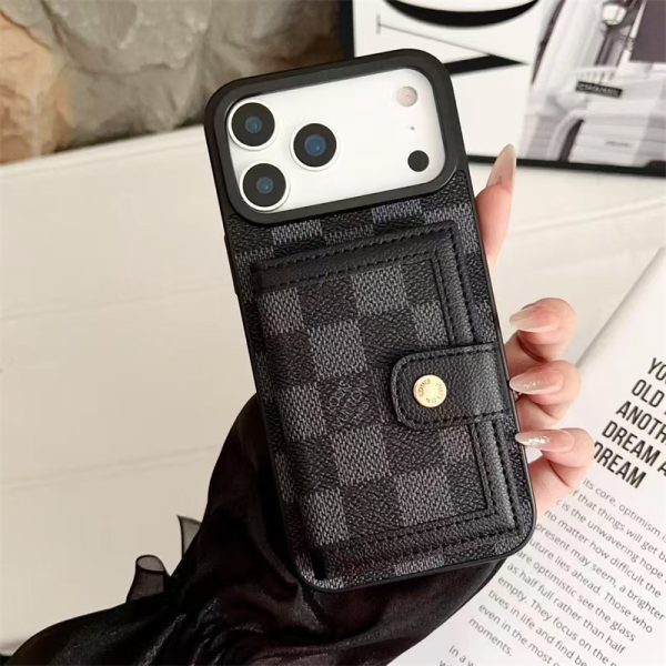 gucci iphone17air/17proケース iphone17/16 ケース カード 収納 ハイ ブランド ヴィトン 風 iphone17promax ケース スマホケース ブランド レザー iphone15/15plus ケース ポケット 付き - 画像 (3)