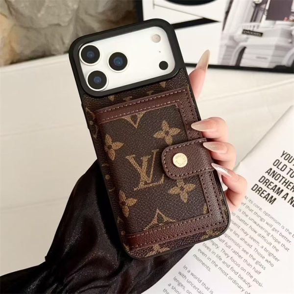 gucci iphone17air/17proケース iphone17/16 ケース カード 収納 ハイ ブランド ヴィトン 風 iphone17promax ケース スマホケース ブランド レザー iphone15/15plus ケース ポケット 付き - 画像 (4)
