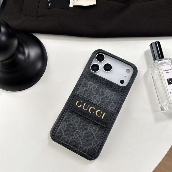 iphone17 ケース gucci風 iphone16/16pro ケース ポケット 付き iphone17pro/17promax ケース アコーデオン カード ケース スマホケース ブランド レザー 携帯 ケース ビジネス - 画像 (2)
