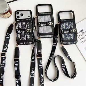 Alternative view of dior iphone17/17pro ケース パロディ iPhone17promax/16promax ケース 肩掛け 携帯 ケース ショルダー ディオール iphone16/15/14 ケース カード 収納 ハイ ブランド スマホケース 刺繍