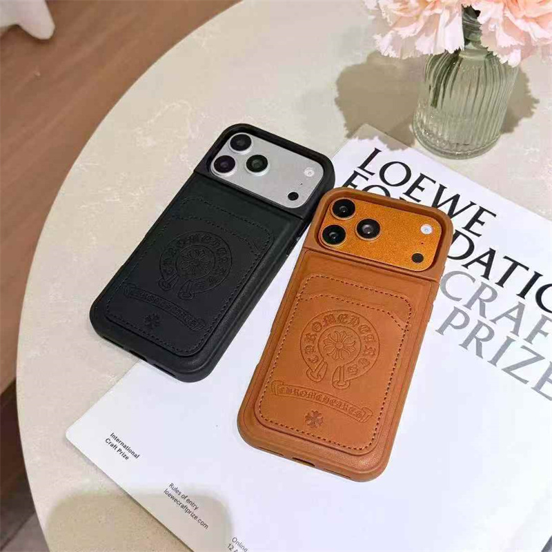 iphone17 ケース クロムハーツ iphone17pro/17promax ケース 背面 収納 ブランド iphone16/16プロ ケース 男性 人気 ブランド iphone16promax/15/14 ケース 革 スマホケース メンズ ブランド - 画像 (3)