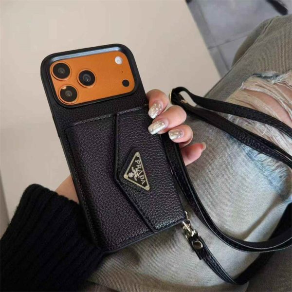 プラダ風 iphone17 ケース iphone17promax ケース ショルダー ブランド