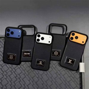 iphone17/16 ケース レザー ブランド スマホケース ブラック iphone17pro/17promax ケース loewe chanel パロディ iphone16pro/15pro ケース iphone15promax/14pro ケース 高級 ブランド スマホケース ハイ ブランド メンズ