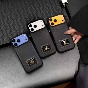 Alternative view of iphone17/16 ケース レザー ブランド スマホケース ブラック iphone17pro/17promax ケース loewe chanel パロディ iphone16pro/15pro ケース iphone15promax/14pro ケース 高級 ブランド スマホケース ハイ ブランド メンズ
